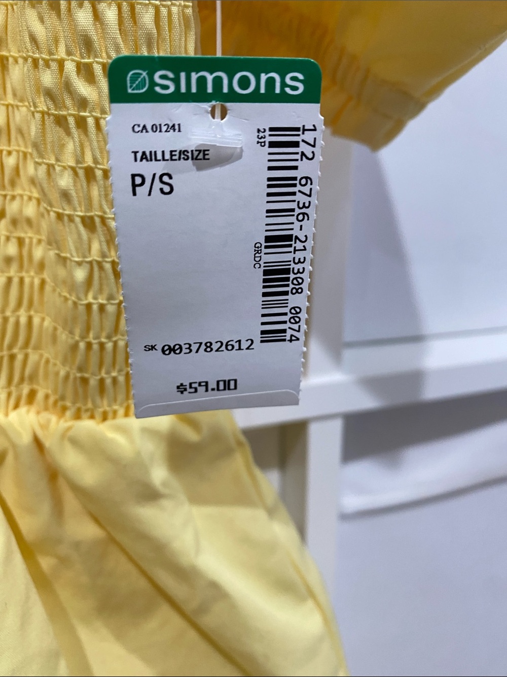 twik Yellow Puff Sleeve Smocked Sundress - Picture 4 of 4